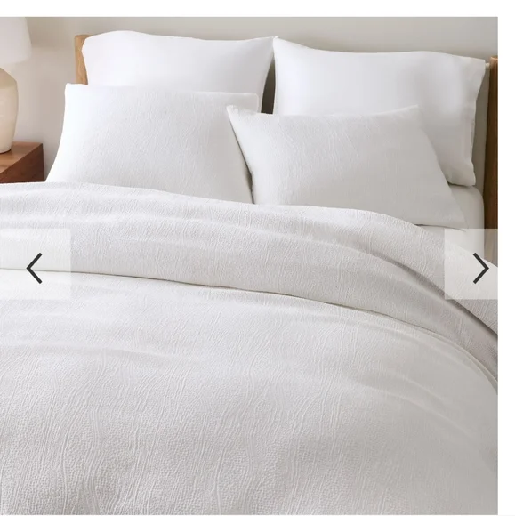 West Elm Silky TENCEL™ & Cotton Matelasse shams Euro Standard +Queen Duvet Cover - Picture 2 of 11